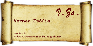Verner Zsófia névjegykártya